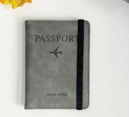 RFID Blocking Passport Holder Leather Travel Wallet