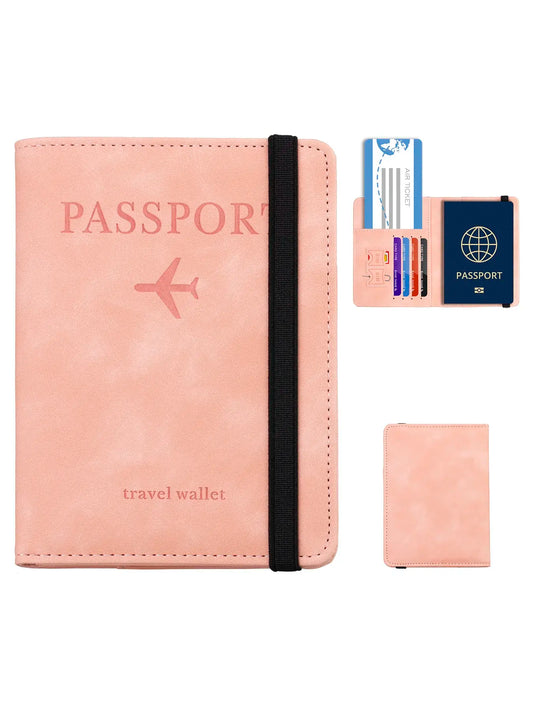 RFID Blocking Passport Holder Leather Travel Wallet