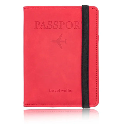 RFID Blocking Passport Holder Leather Travel Wallet