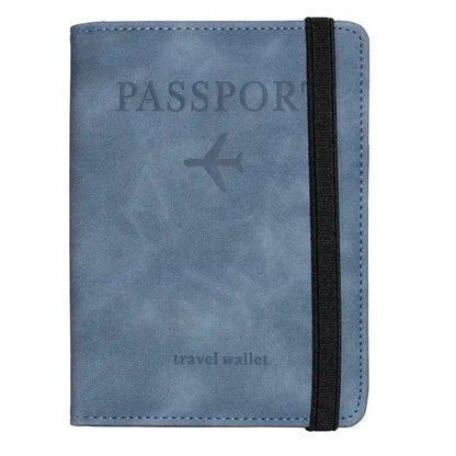 RFID Blocking Passport Holder Leather Travel Wallet