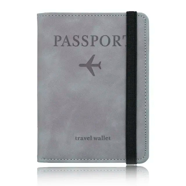 RFID Blocking Passport Holder Leather Travel Wallet